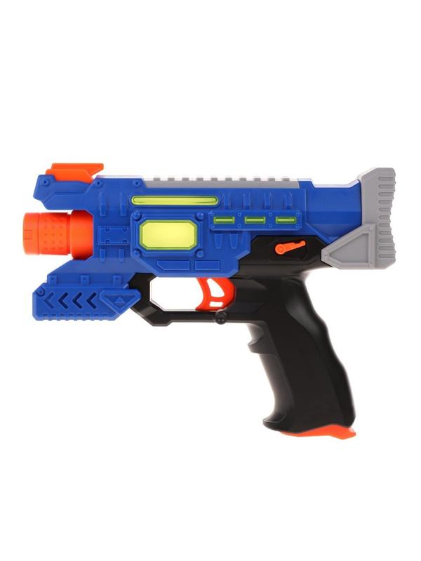 Бластер со световыми и звуковыми эффектами, в комплекте: тестовые
эл.пит.АА*3шт., коробка, в ассортименте