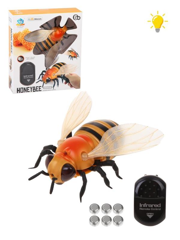 Пчела р/у, ползает, свет, 2 канала, эл.пит. 3*AG13, пульт 3*AG13, вх.в компл.,
кор.