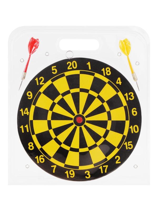 Дартс 25 см., двухсторонний, дротики- иголка 2 шт.