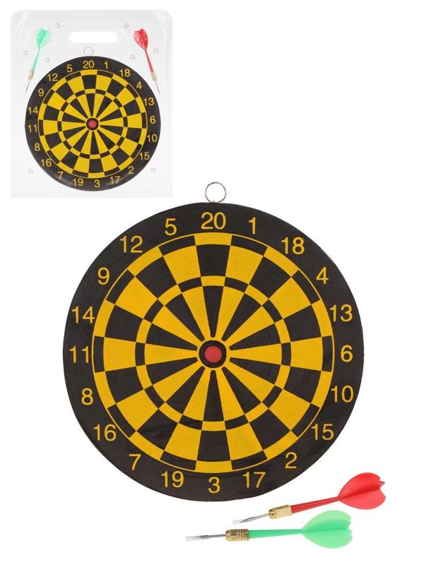 Дартс 22 см., двухсторонний, дротик - иголка 2 шт.