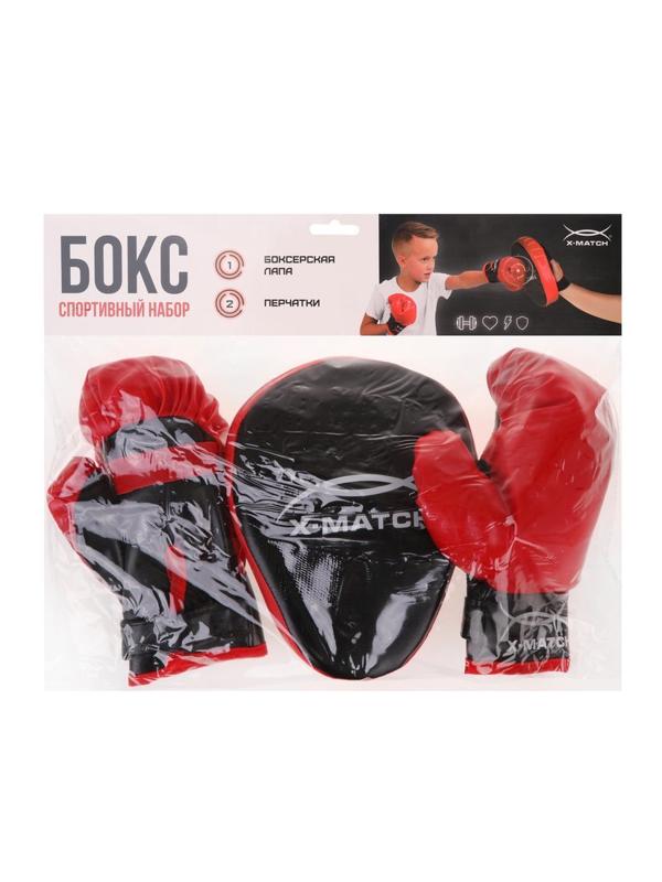Набор для Бокса Х-Match; перчатки 2 шт., лапа. Пакет