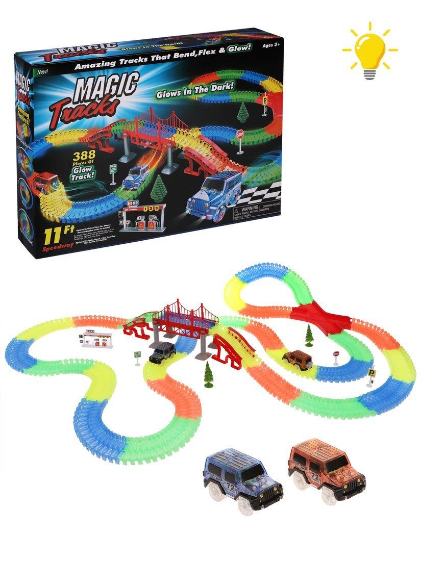 Игр.набор Автотрек, свет, в комплекте: предметов 388шт., эл.пит.АА*2шт.не вх.вкомплект, коробка