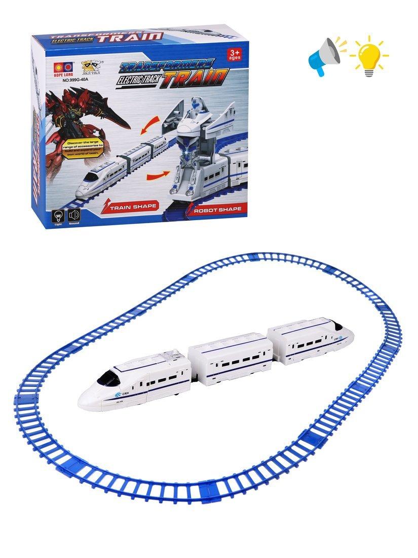 Игр.набор Железная дорога эл., свет, звук, в комплекте: деталей 12шт.,
предметов 3шт., эл.пит.АА*3шт.не вх.в комплект, коробка