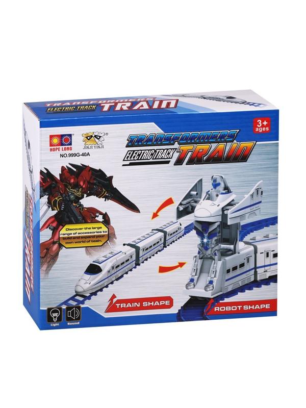 Игр.набор Железная дорога эл., свет, звук, в комплекте: деталей 12шт.,
предметов 3шт., эл.пит.АА*3шт.не вх.в комплект, коробка