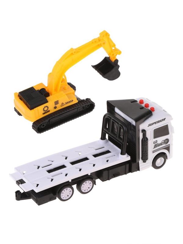 Игровой набор Автовоз, свет, звук, в комплекте автовоз инерционный,
экскаватор, тестовые элементы питания AG10*3шт., коробка, в ассортименте