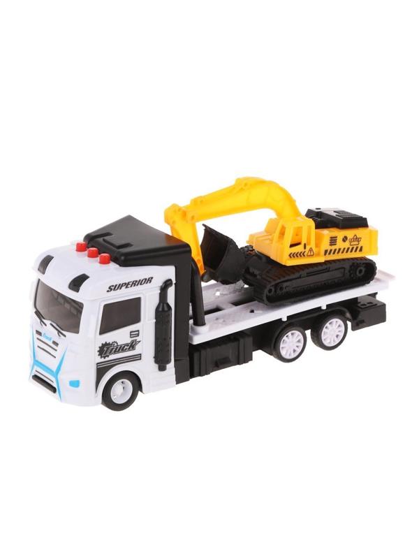 Игровой набор Автовоз, свет, звук, в комплекте автовоз инерционный,
экскаватор, тестовые элементы питания AG10*3шт., коробка, в ассортименте