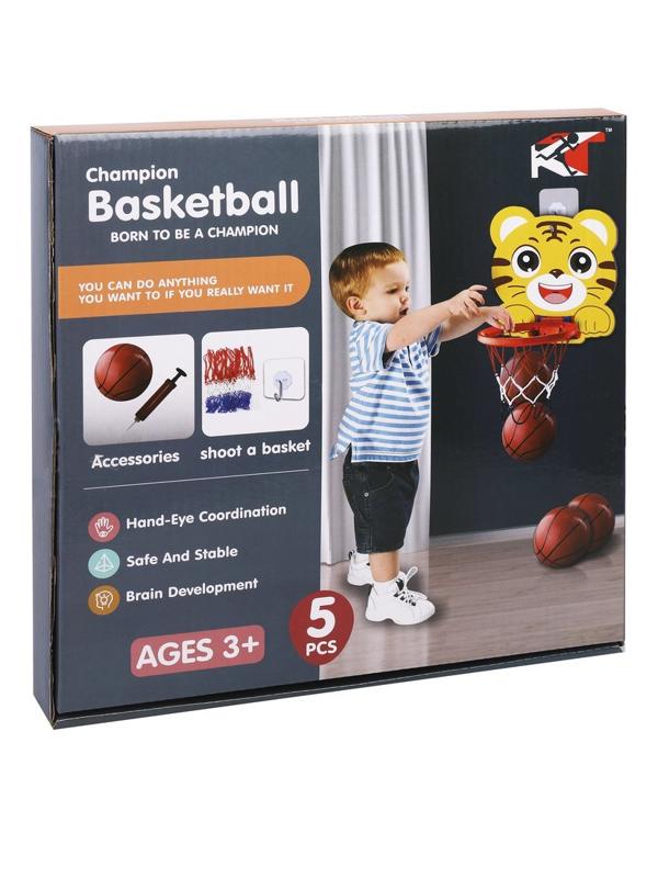 Набор для игры в баскетбол, щит 26х25 с кольцом, мяч , насос с иглой в ассорт.