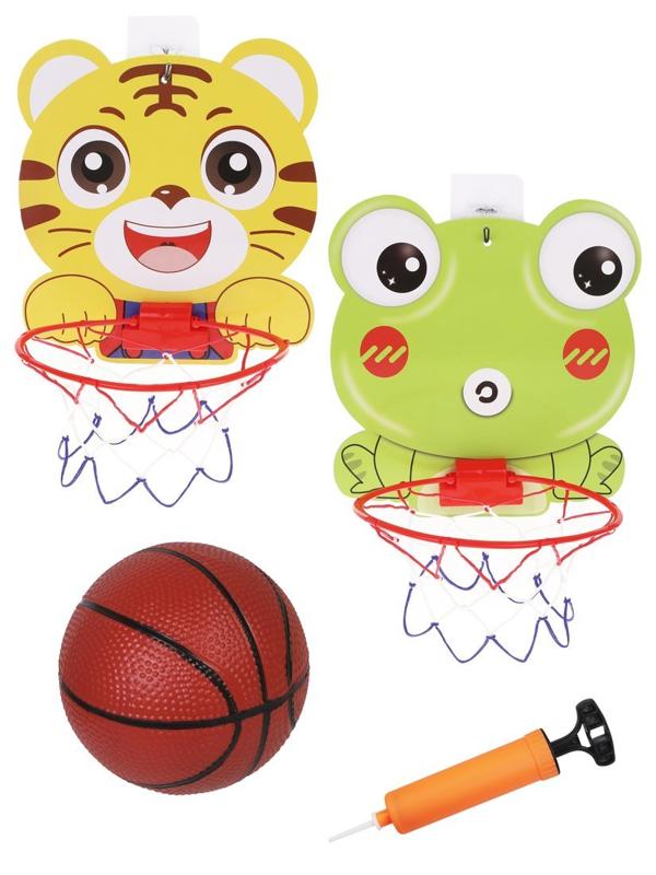 Набор для игры в баскетбол, щит 26х25 с кольцом, мяч , насос с иглой в ассорт.