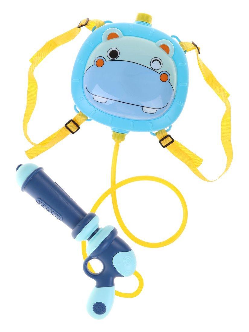 Набор бластер водяной-рюкзак Бегемотик - ёмкость 21х26х8 см., пистолет-насос
26,5х14х6,5 см., трубка д-77см., лямки. ассорт.