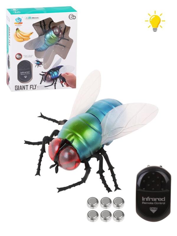 Муха р/у, ползает, свет, 2 канала, эл.пит. 3*AG13, пульт 3*AG13, вх.в компл.,
кор.