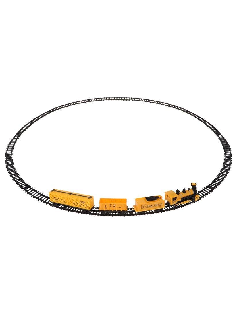 Игр.набор Железная дорога, в комплекте: деталей 12шт., поезд, вагоны 2шт.,
эл.пит.АА*2шт.не вх.в комплект