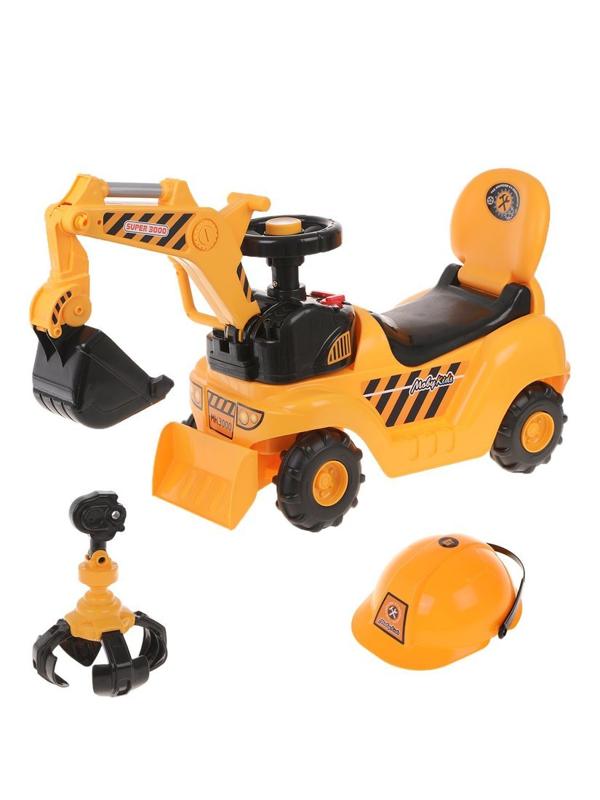 Каталка-пушкар Moby Kids Большая стройка с муз., 2 манипулятора, каска.