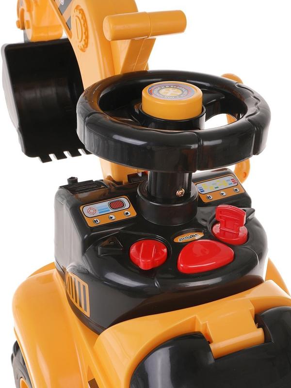 Каталка-пушкар Moby Kids Большая стройка с муз., 2 манипулятора, каска.