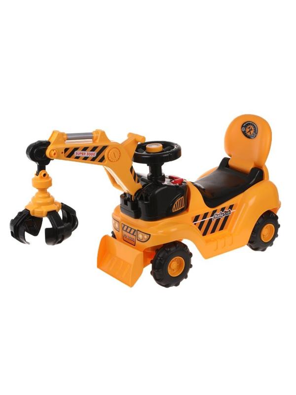 Каталка-пушкар Moby Kids Большая стройка с муз., 2 манипулятора, каска.
