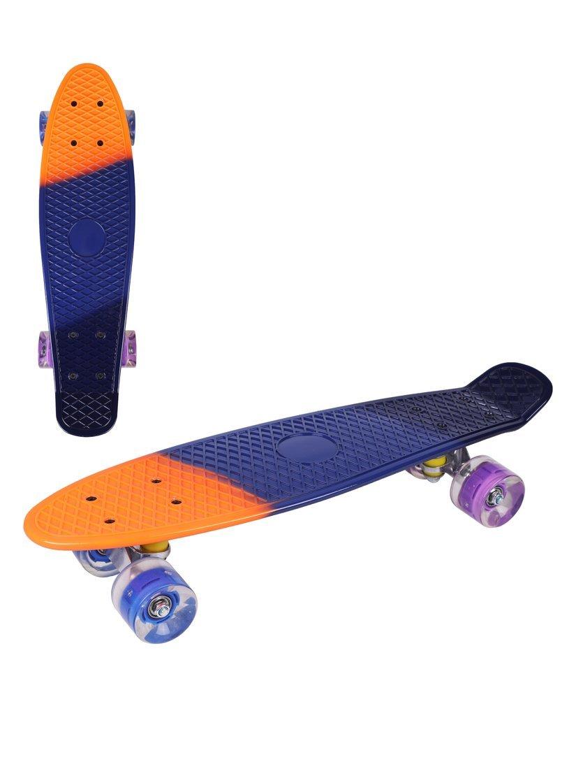 Скейтборд X-Match (пенниборд) пластик 56.5 х14.5 см, PU колеса 5,6 см. со
светом, подвеска алюминий