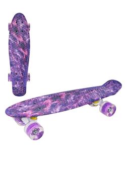 Скейтборд X-Match (пенниборд) пластик 56.5 х14.5 см, PU колеса 5,6 см. со
светом, подвеска алюминий