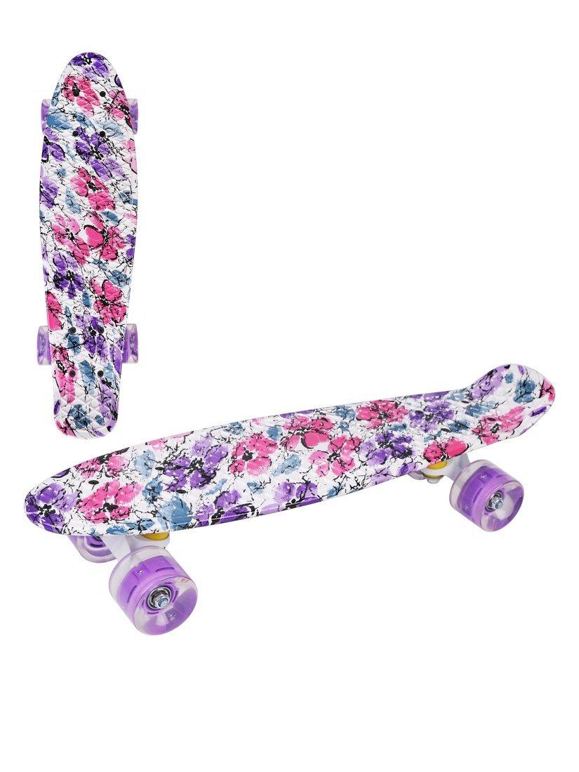 Скейтборд X-Match (пенниборд) пластик 56.5 х14.5 см, PU колеса 5,6 см. со
светом, подвеска алюминий