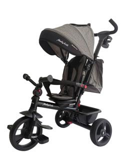 Велосипед детский трехколесный складной 5 в 1 Moby Kids Voyager 360°, серый