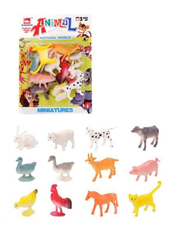 ДЕФЕКТ УПАКОВКИ Набор фигурок Домашние животные, 12 предм., блистер