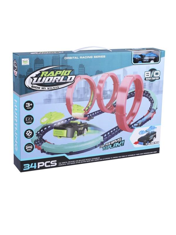 Игровой набор Автотрек, в комплекте: деталей-предметов 34шт., элементы питания
ААА*2шт. не входят в комплект, коробка, в ассортименте