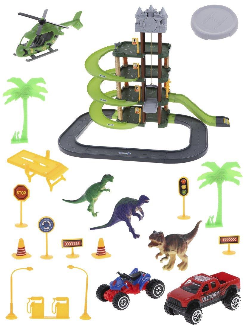 Игровой набор Паркинг, в комплекте: деталей 71шт., транспорт 3шт., фигурки
3шт., наклейка, коробка