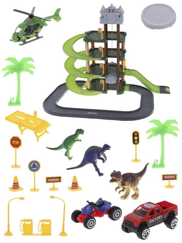 Игровой набор Паркинг, в комплекте: деталей 71шт., транспорт 3шт., фигурки
3шт., наклейка, коробка