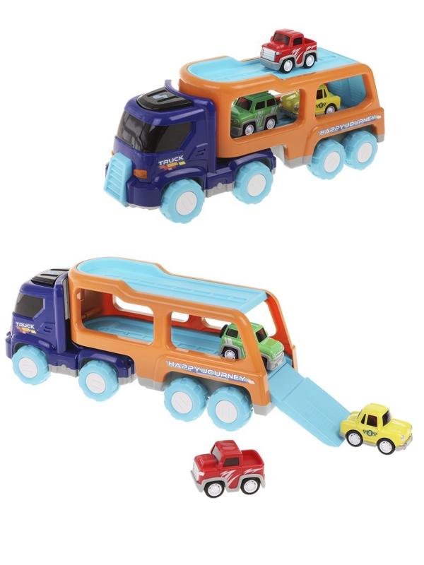 Игровой набор Автовоз, свет, звук, в комплекте: автовоз инерционный, транспорт
инерционный 4шт., предмет 1шт., элементы питания AА*2шт не входят, коробка, в
ассортименте