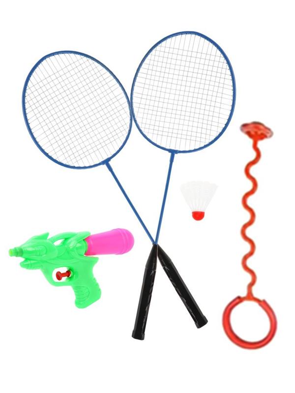 Набор для активного отдыха 3 предмета: водное оружие; нейроскакалка; бадминтон
ТМ Х-Match: 2 ракетки и волан. (ассорт.)