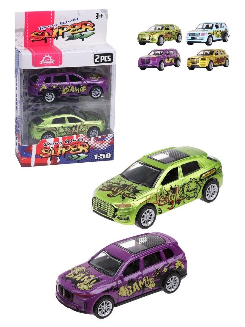 Набор машин металлических, инерционных, 2шт., коробка, в ассортименте