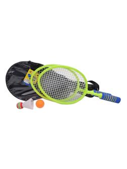 Ракетки пластмассовые 48х22 см . С мячиком 1 шт. и воланом 1шт., чехол