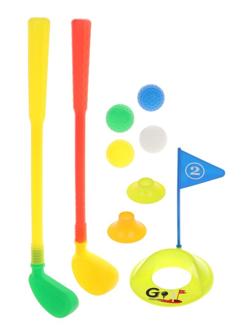 Набор для гольфа: 2 клюшки, 2 мячика, 1 лунки, сетка
