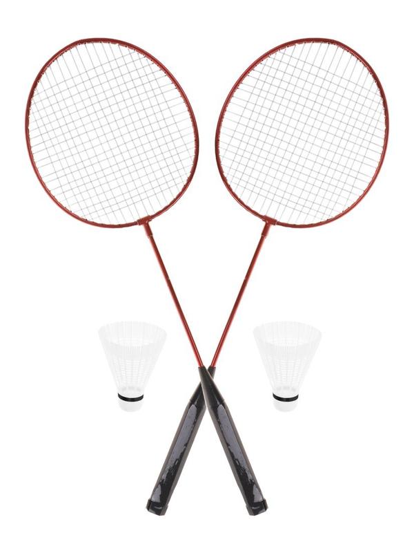 Бадминтон металлический 2 ракетки 63х20,5 см., волан 2 шт., сетка, в ассорт.