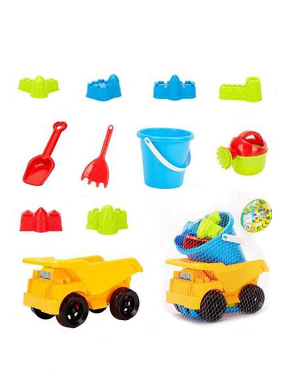 Большой песочный набор: в компл. Самосвал и 10 предметов