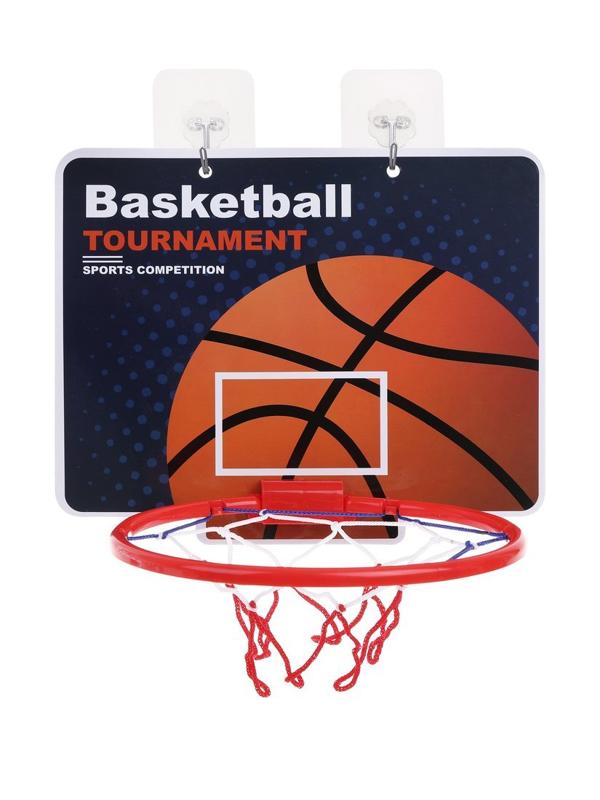 Набор для игры в баскетбол; щит картон 27х22,5 см. с пластик. кольцом 20 см.,
мяч 11 см., насос