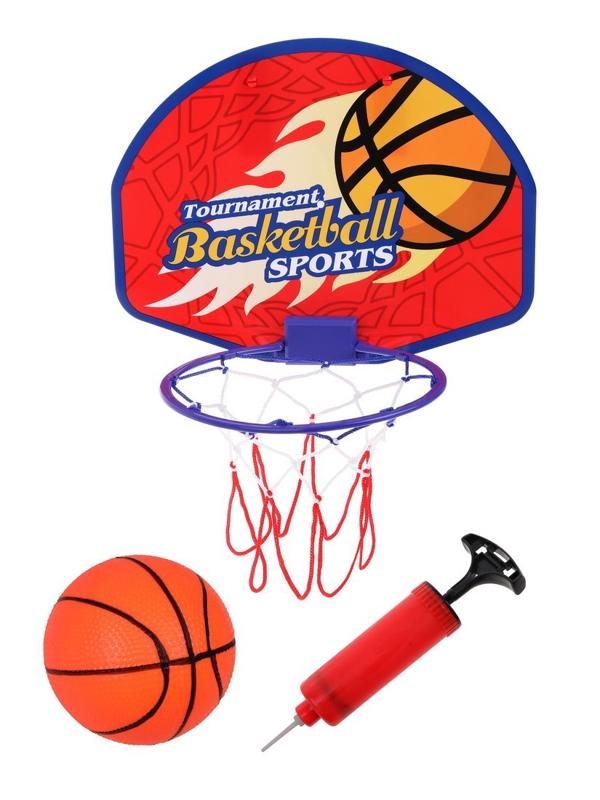 Набор для игры в баскетбол; щит 28,21,5 см. кольцо17 см., мяч 12 см., насос