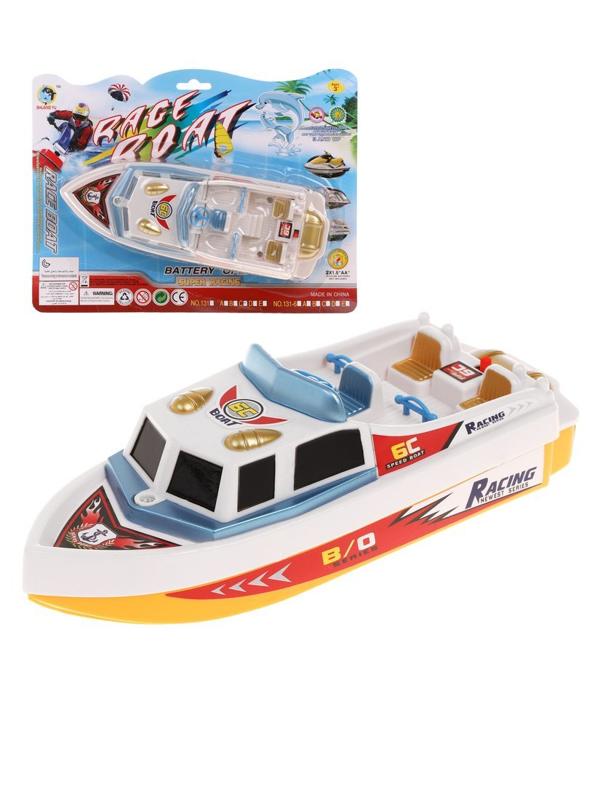 Катер эл. 22,5 см. синий. Эл. Пит.: 2хАА (не вход.)