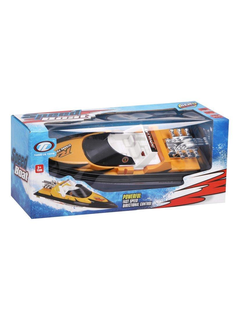 Катер эл. 28 см. гоночный жёлтый. Эл. Пит.: 3хАА (не вход.)