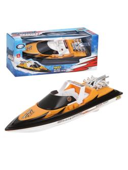 Катер эл. 28 см. гоночный жёлтый. Эл. Пит.: 3хАА (не вход.)