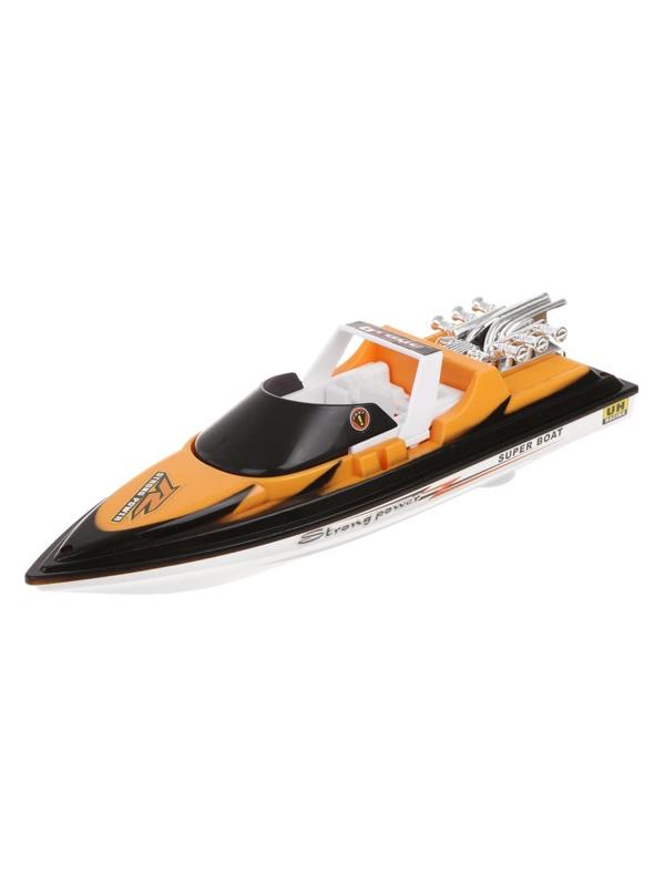 Катер эл. 28 см. гоночный жёлтый. Эл. Пит.: 3хАА (не вход.)