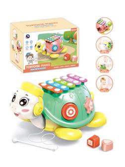 Каталка-сортер Черепашка на веревочке с ксилофоном, в ассорт., коробка