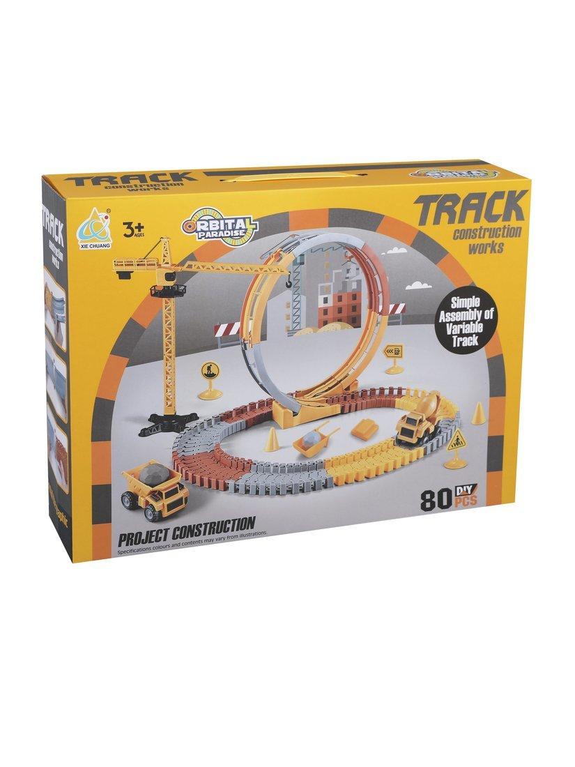 Игровой набор Автотрек, в комплекте: деталей-предметов 80шт., элемент питания
АА*1шт. не входит в комплект, коробка