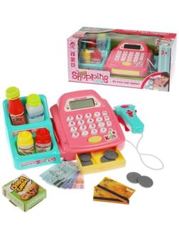 ДЕФЕКТ УПАКОВКИ Игровой набор Касса, в компл. 9 предм., свет, звук,
бат.AA*2шт. в компл.не вх.,кор.