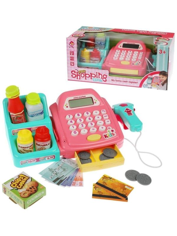 ДЕФЕКТ УПАКОВКИ Игровой набор Касса, в компл. 9 предм., свет, звук,
бат.AA*2шт. в компл.не вх.,кор.