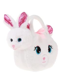 Зайка в сумочке белый.