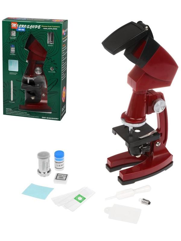 Микроскоп детский, 90х увеличение, 3 объектива, аксессуары, эл.пит.AA*2 шт. не
вх.в комплект, кор