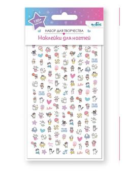Набор детских наклеек для ногтей. Милые зверята