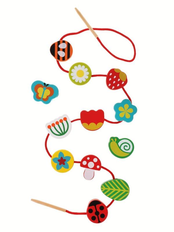 Шнуровка-фигурки Полянка: 12 дет 3-4 см, шнурок
