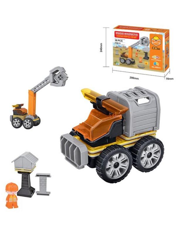 Конструктор магнитный, 28 деталей, кор.