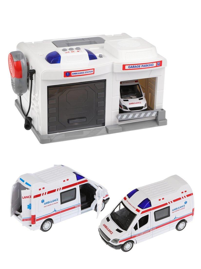 Игр.набор Гараж эл., свет, звук, в комплекте гараж, машина металл., рация,
эл.пит.AG13*3 шт. вх., AA*3шт.не вх.в комплект