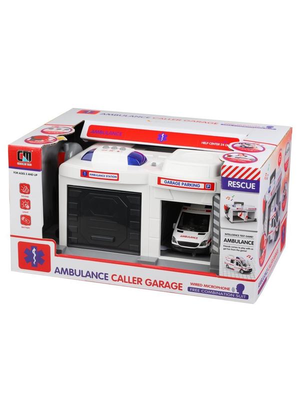 Игр.набор Гараж эл., свет, звук, в комплекте гараж, машина металл., рация,
эл.пит.AG13*3 шт. вх., AA*3шт.не вх.в комплект